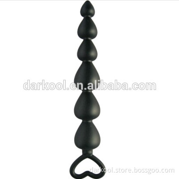 N013/Hot Selling Comfortable Factory Heart Sex Toy Silicone Anal Plug Beads Sex